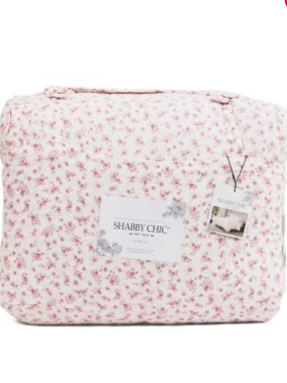 Shabby Chic Pink Floral Gauze Comforter Set